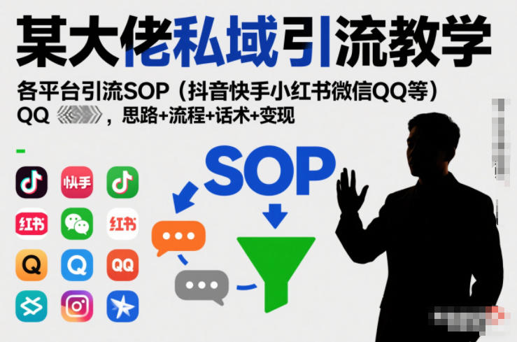 某大佬私域引流教学，各平台引流SOP（抖音快手小红书微信QQ等），思路+流程+话术+变现（更新0708） - 啥好玩-啥好玩