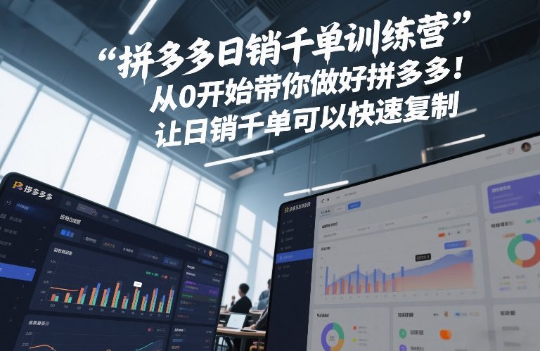 拼多多日销千单训练营，从0开始带你做好拼多多，让日销千单可以快速复制(更新26年7月) - 啥好玩-啥好玩