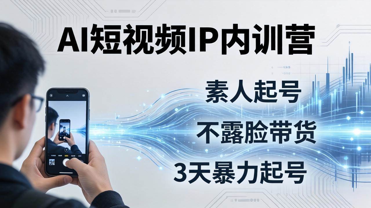 （19208期）2026AI短视频IP内训营-更新：从素人起号到不露脸带货，3天暴力起号全流程拆解 - 啥好玩-啥好玩