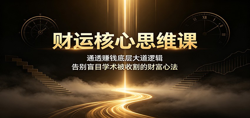 财运核心思维课：通透赚钱底层大道逻辑，告别盲目学术被收割的财富心法 - 啥好玩-啥好玩