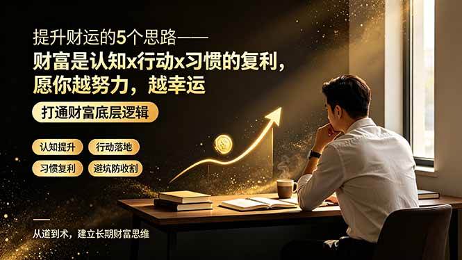 （19233期）付费文章：提升财运的5个思路——财富是认知x行动x习惯的复利，愿你越努力，越幸运 - 啥好玩-啥好玩