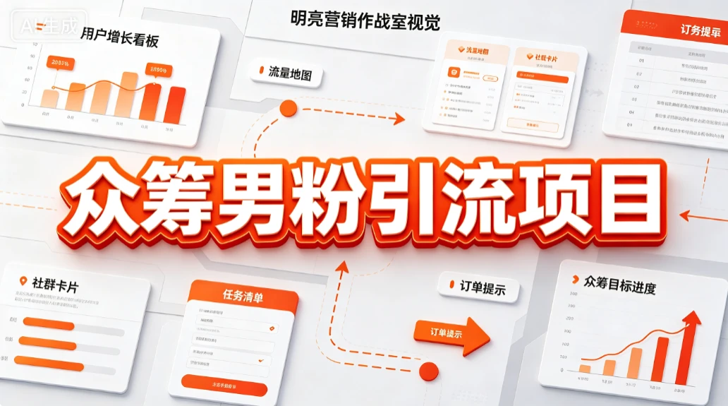 【精】众筹男粉引流项目，精准触达、社群承接、转化变现-啥好玩