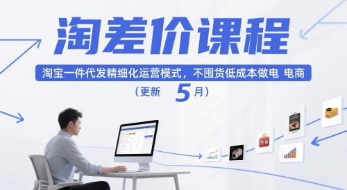 淘差价课程,淘宝一件代发精细化运营模式,不囤货低成本做电商(更新26年8月)-啥好玩副业网