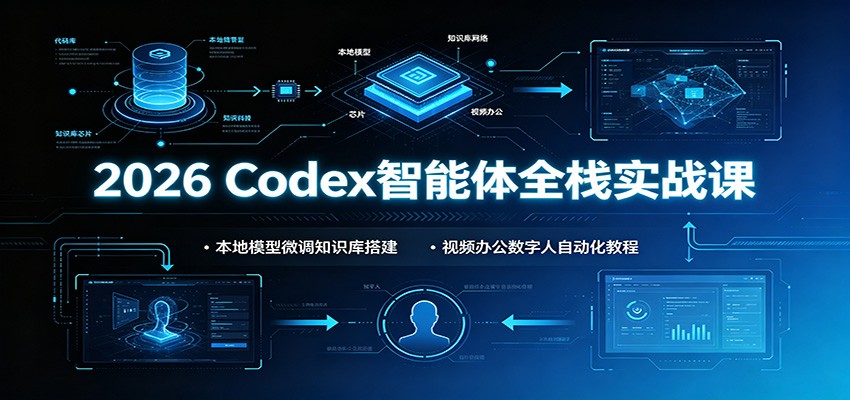2026 Codex智能体全栈实战课：本地模型微调知识库搭建，视频办公数字人自动化教程-啥好玩