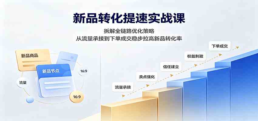 新品转化提速实战课:拆解全链路优化策略,从流量承接到下单成交稳步拉高新品转化率-啥好玩副业网
