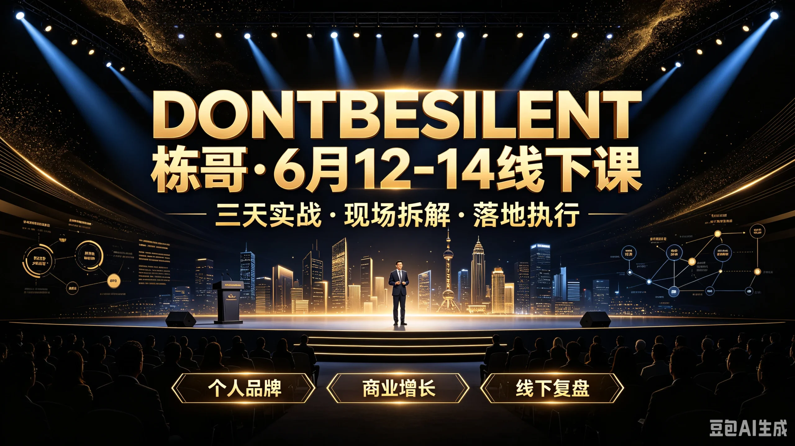 【精】DONTBESILENT栋哥·6月12-14线下课三天实战·现场拆解·落地执行，个人品牌、商业增长、线下复盘-啥好玩