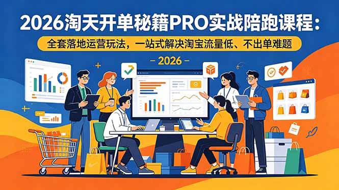 （19579期）2026淘天开单秘籍PRO实战陪跑课程-更新：全套落地运营玩法，一站式解决淘宝流量低、不出单难题-啥好玩