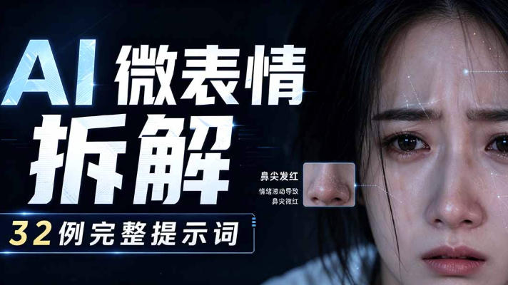 AI微表情拆解提示词合集，精准调控AI角色表情，可直接复用，0基础也能调出影视级表情变化 - 啥好玩-啥好玩