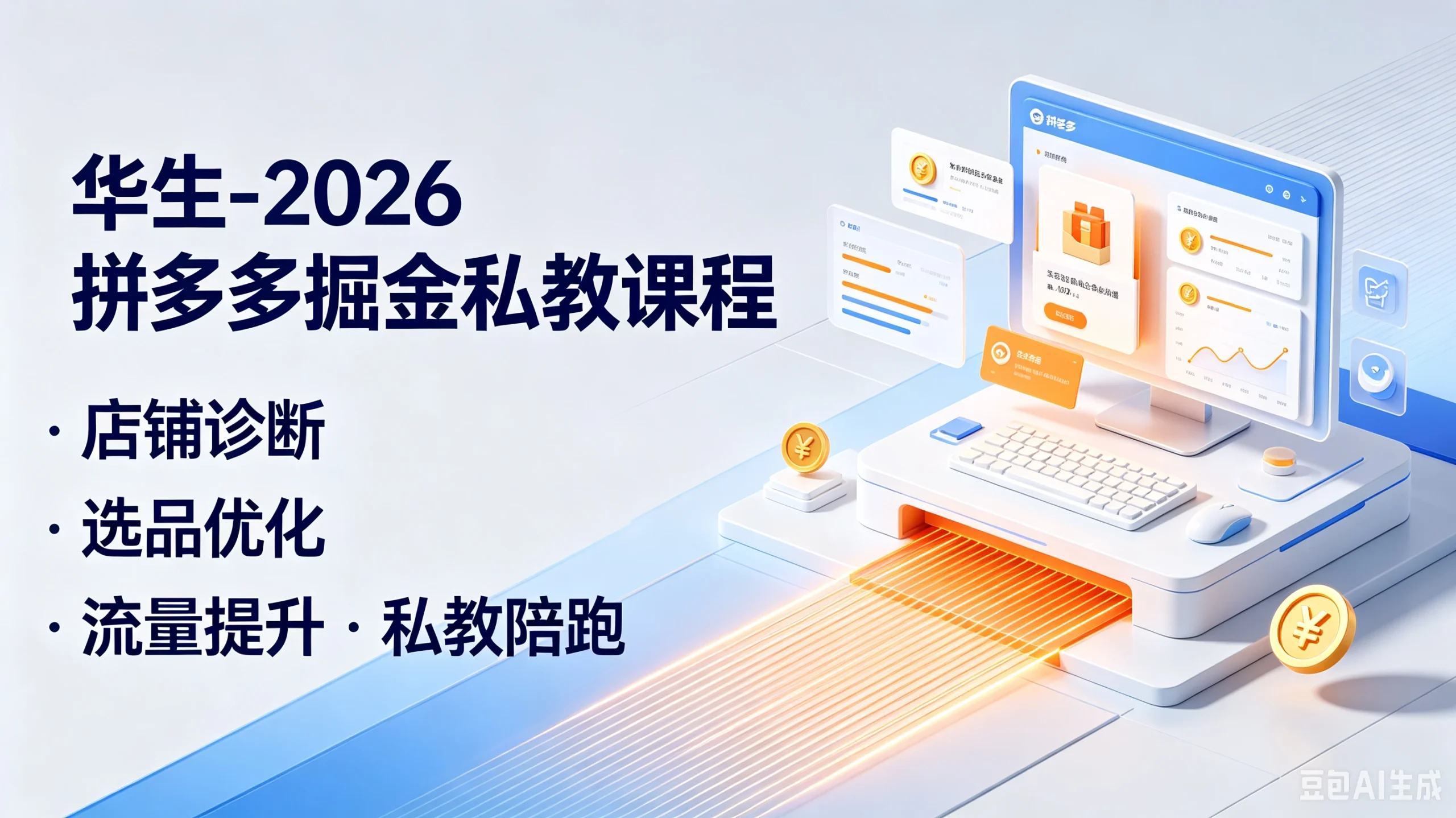 【精】华生-2026拼多多掘金私教课程，店铺诊断、选品优化、流量提升、私教陪跑-啥好玩