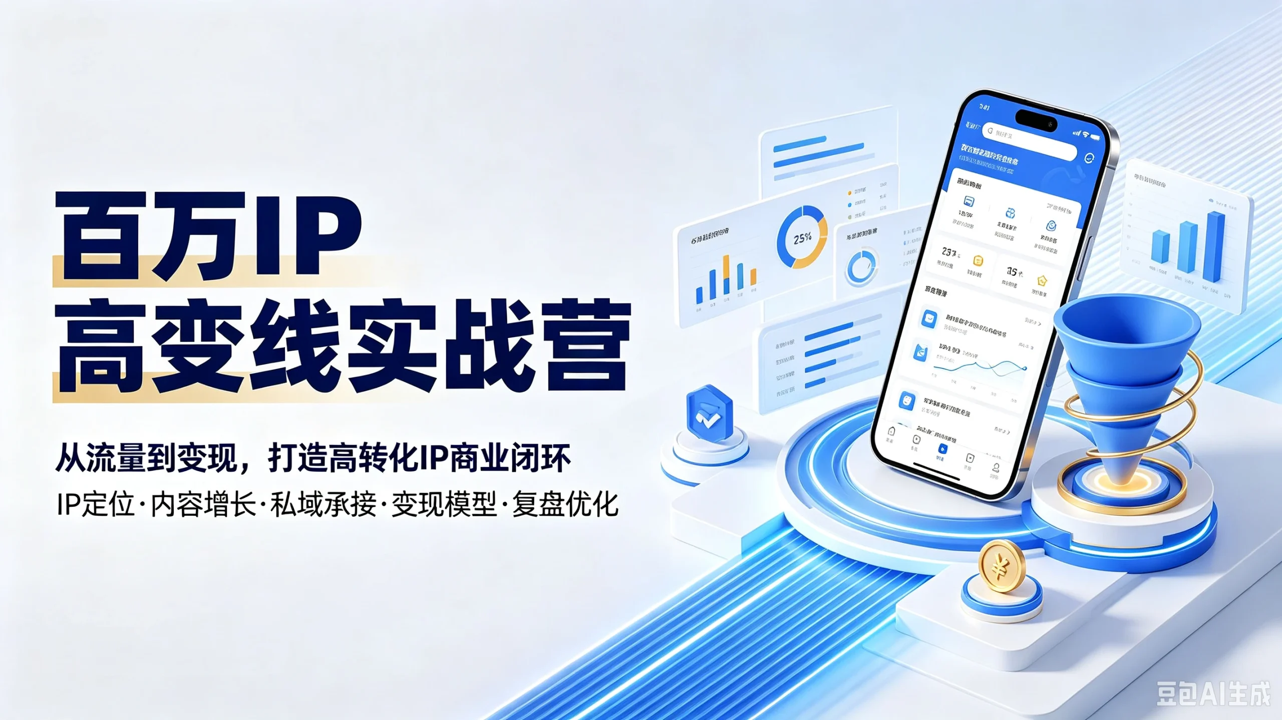 【精】百万IP高变线实战营从流量到变现,打造高转化IP商业闭环IP定位·内容增长·私域承接·变现模型·复盘优化 - 啥好玩副业网-啥好玩副业网