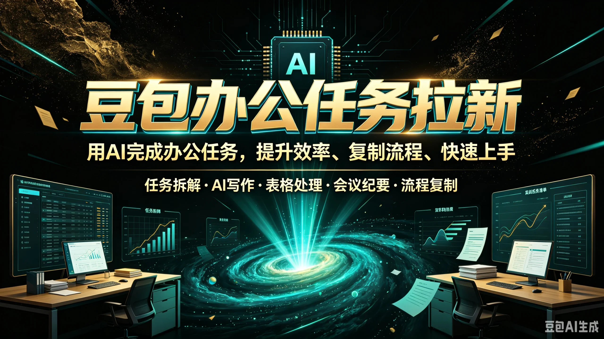 【精】豆包办公任务拉新，用AI完成办公任务，提升效率、复制流程、快速上手，任务拆解、AI写作、表格处理、会议纪要、流程复制 - 啥好玩副业网-啥好玩副业网