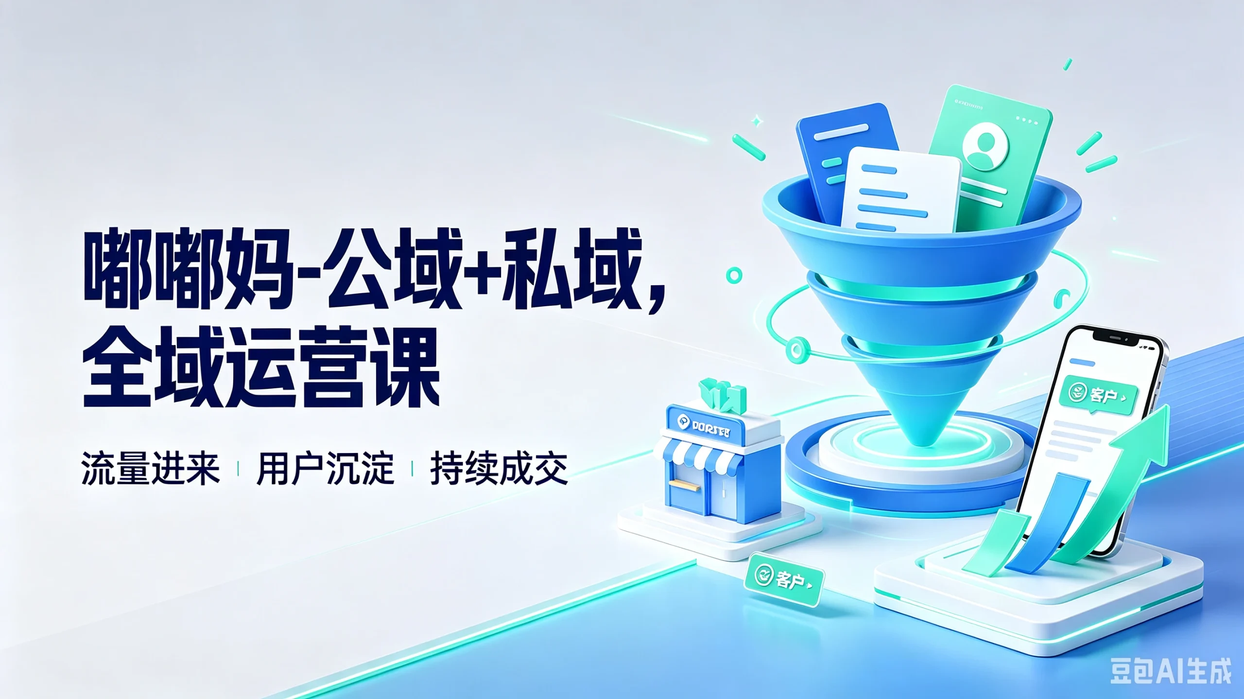 【精】嘟嘟妈-公域+私域，全域运营课，流量进来、用户沉淀，持续成交 - 啥好玩-啥好玩