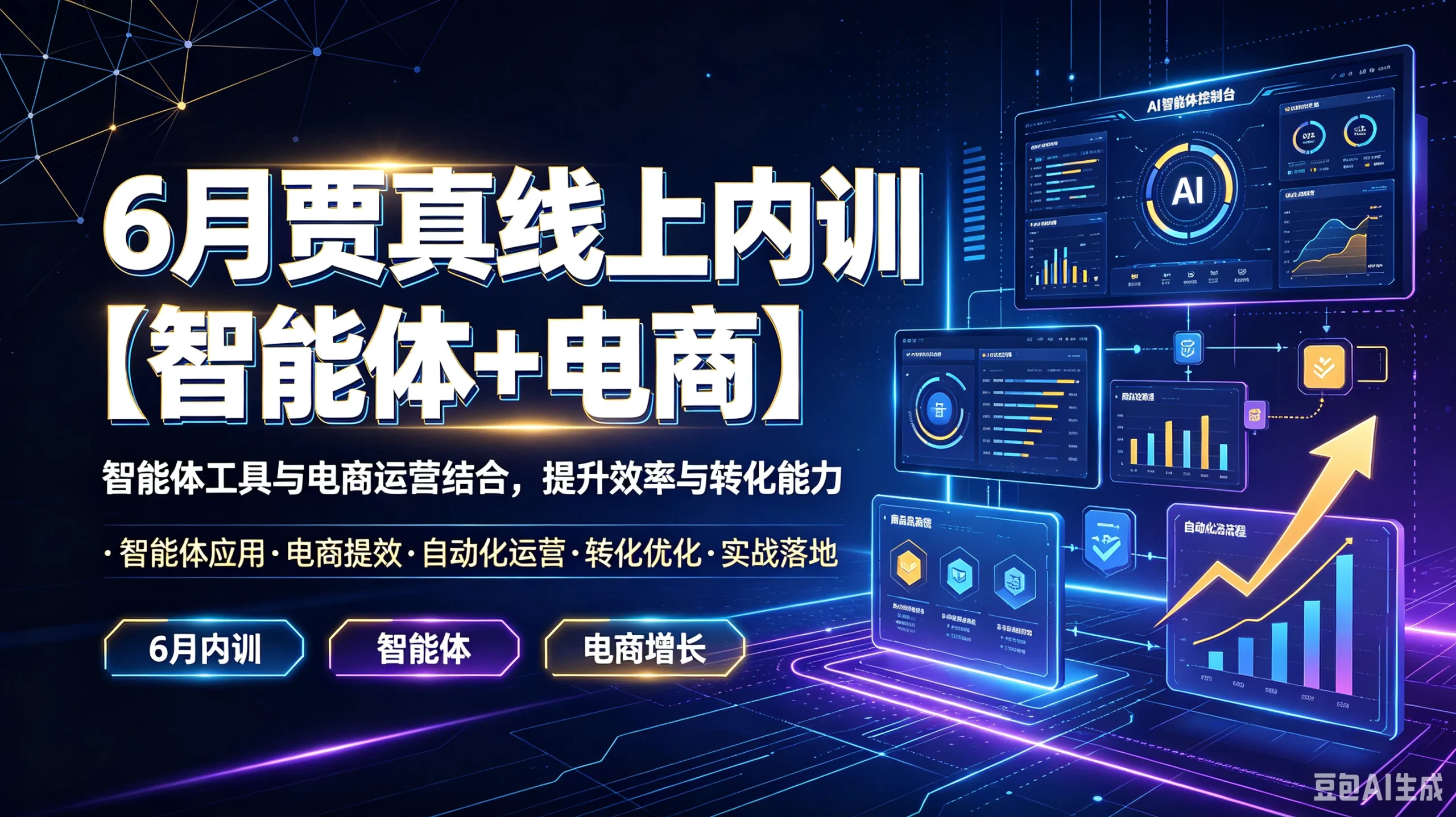 【精】6月贾真线上内训【智能体+电商】智能体工具与电商运营结合，提升效率与转化能力，智能体应用、电商提效、自动化运营、转化优化、实战落地 - 啥好玩副业网-啥好玩副业网