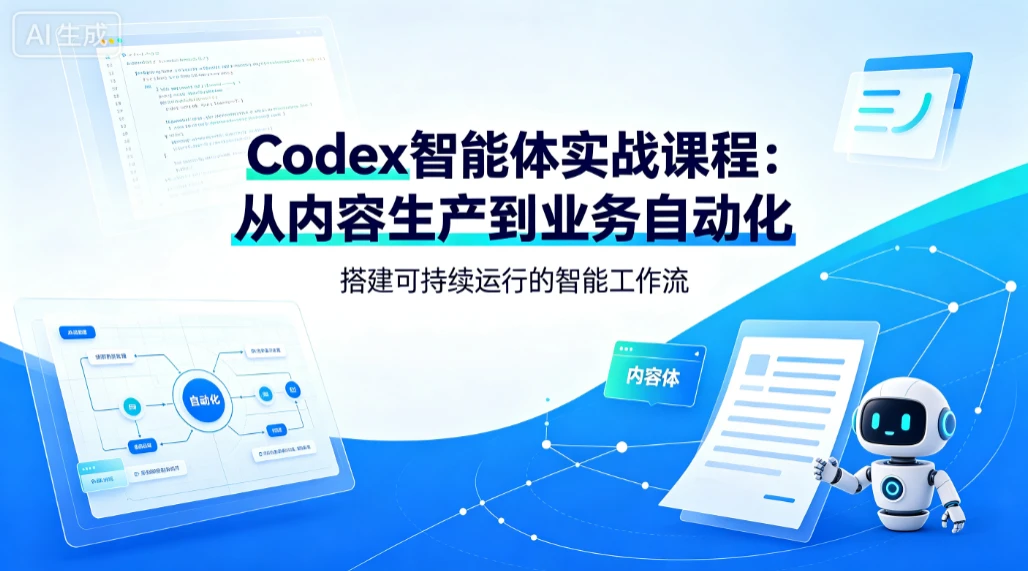 【精】Codex智能体实战课程：从内容生产到业务自动化，搭建可持续运行的智能工作流-啥好玩