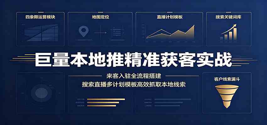 巨量本地推精准获客实战：来客入驻全流程搭建，搜索直播多计划模板高效抓取本地线索 - 啥好玩-啥好玩