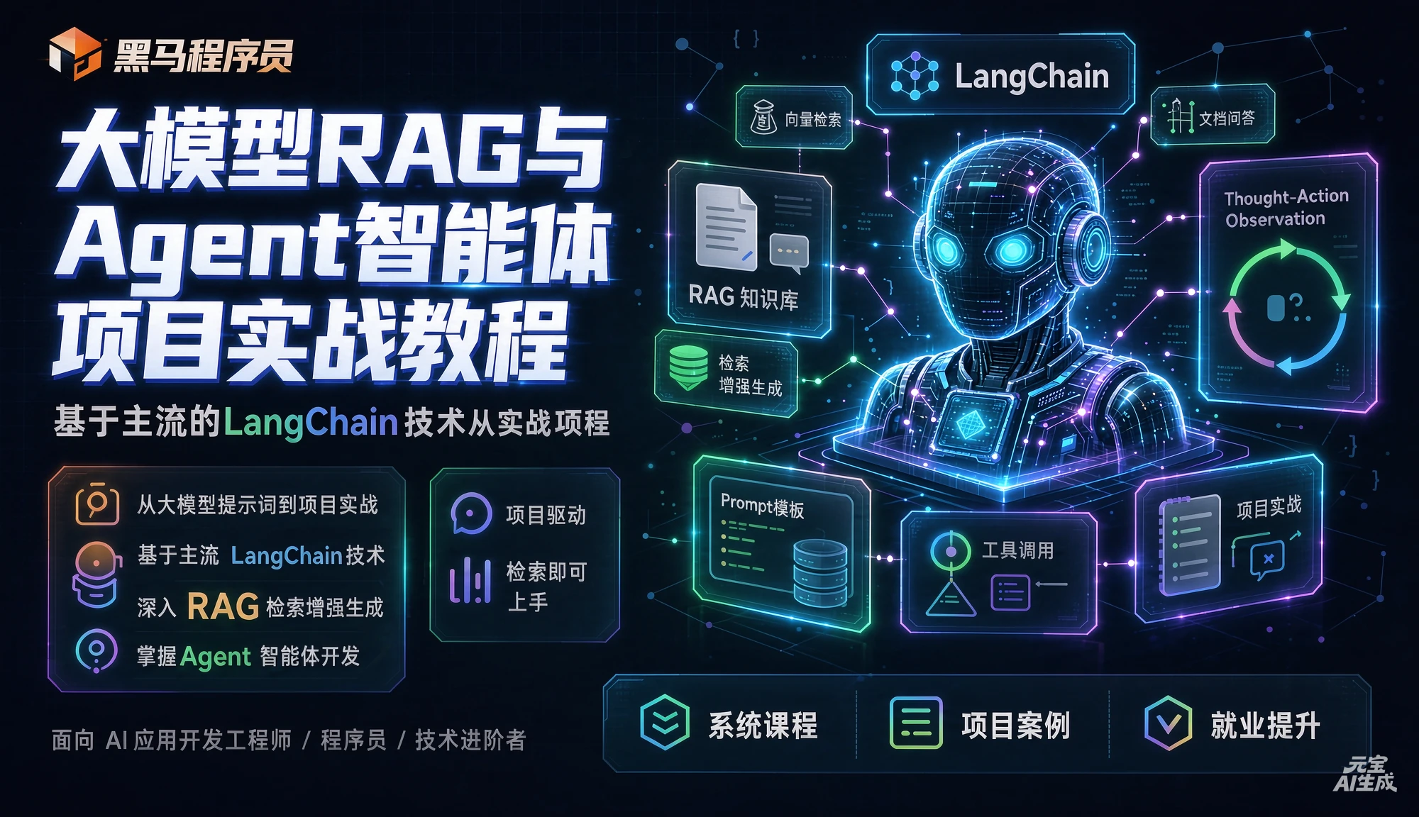 【精】黑马程序员大模型RAG与Agent智能体项目实战教程,基于主流的LangChain技术从大模型提示词到实战项目 - 啥好玩副业网-啥好玩副业网
