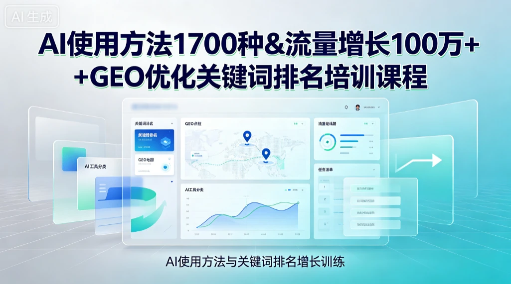 【精】Ai使用方法1700种&流量增长100万+GEO优化关键词排名培训课程-啥好玩