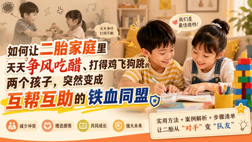 付费文章：如何让二胎家庭里天天争风吃醋、打得鸡飞狗跳的两个孩子，突然变成互帮互助的铁血同盟？-啥好玩副业网