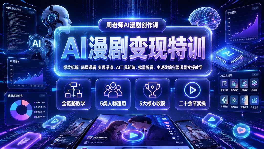 (19633期)AI漫剧变现特训★爆款拆解|底层逻辑,变现渠道,AI工具矩阵,批量剪辑,小说改编完整漫剧实操教学 (19633期)AI漫剧变现特训★爆款拆解|底层逻辑,变现渠道,AI工具矩阵,批量剪辑,小说改编完整漫剧实操教学