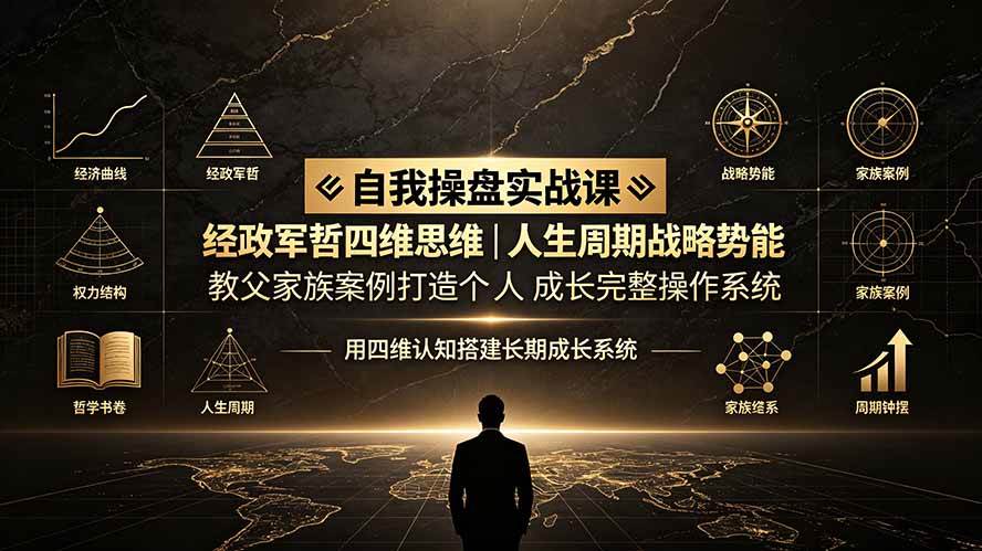 （19398期）自我操盘实战课：经政军哲四维思维｜人生周期战略势能｜教父家族案例打造个人成长完整操作系统 - 啥好玩-啥好玩