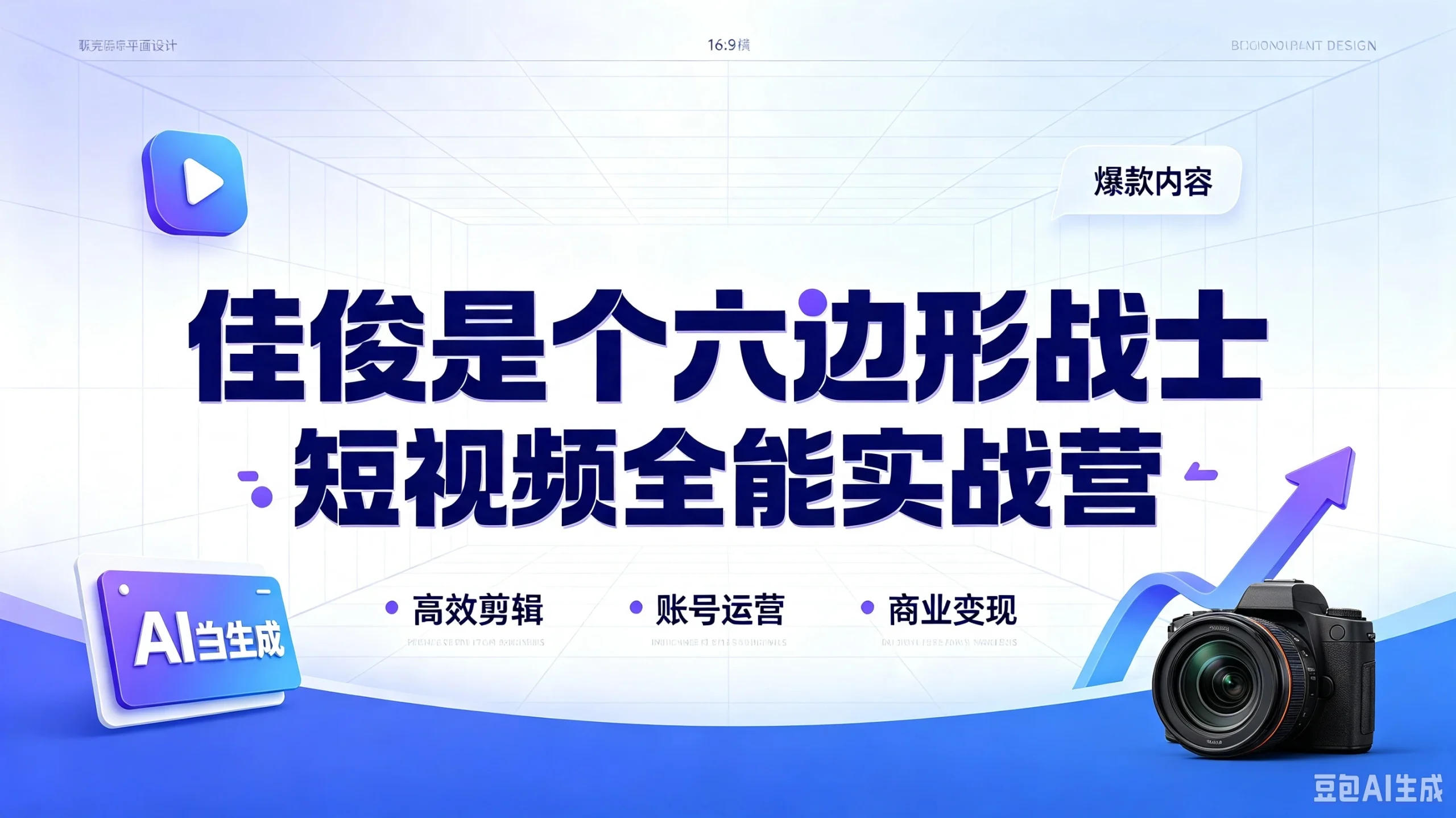 【精】佳俊是个六边形战士·短视频全能实战营，高效剪辑、账号运营、商业变现-啥好玩副业网