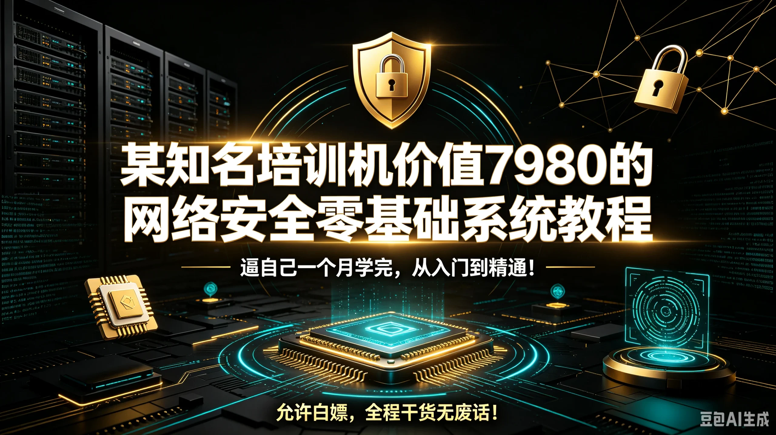 【精】某知名培训机价值7980的网络安全零基础系统教程，逼自己一个月学完，从入门到精通！允许白嫖，全程干货无废话！-啥好玩副业网