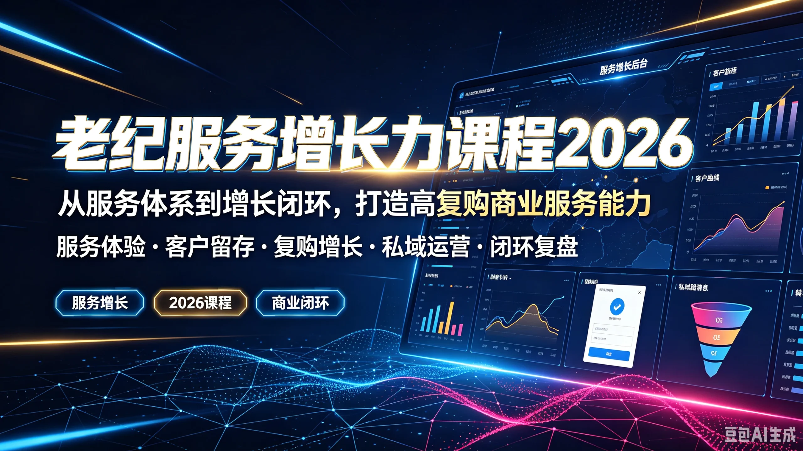 【精】老纪服务增长力课程2026，从服务体系到增长闭环，打造高复购商业服务能力，服务体验、客户留存、复购增长、私域运营、闭环复盘 - 啥好玩副业网-啥好玩副业网