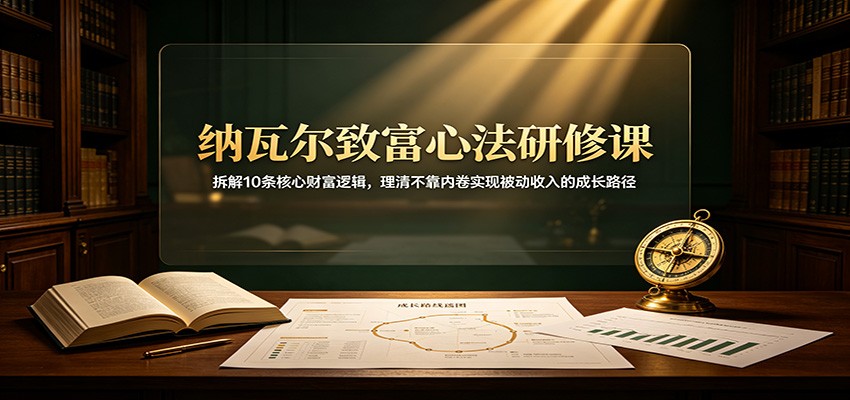 纳瓦尔致富心法研修课:拆解10条核心财富逻辑,理清不靠内卷实现被动收入的成长路径-啥好玩副业网
