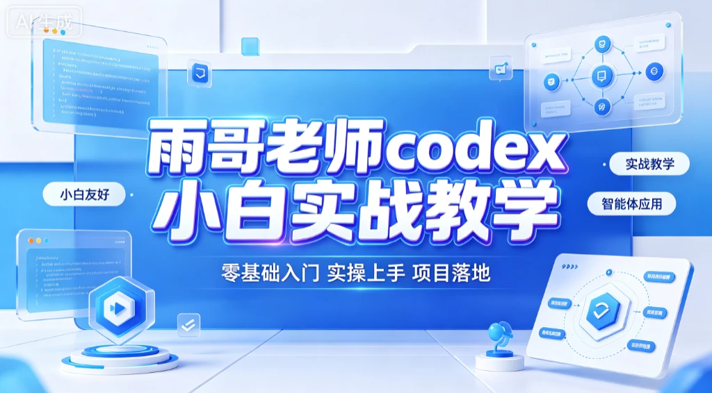 【精】雨哥老师codex小白实战教学，零基础入门实操上手、项目落地-啥好玩