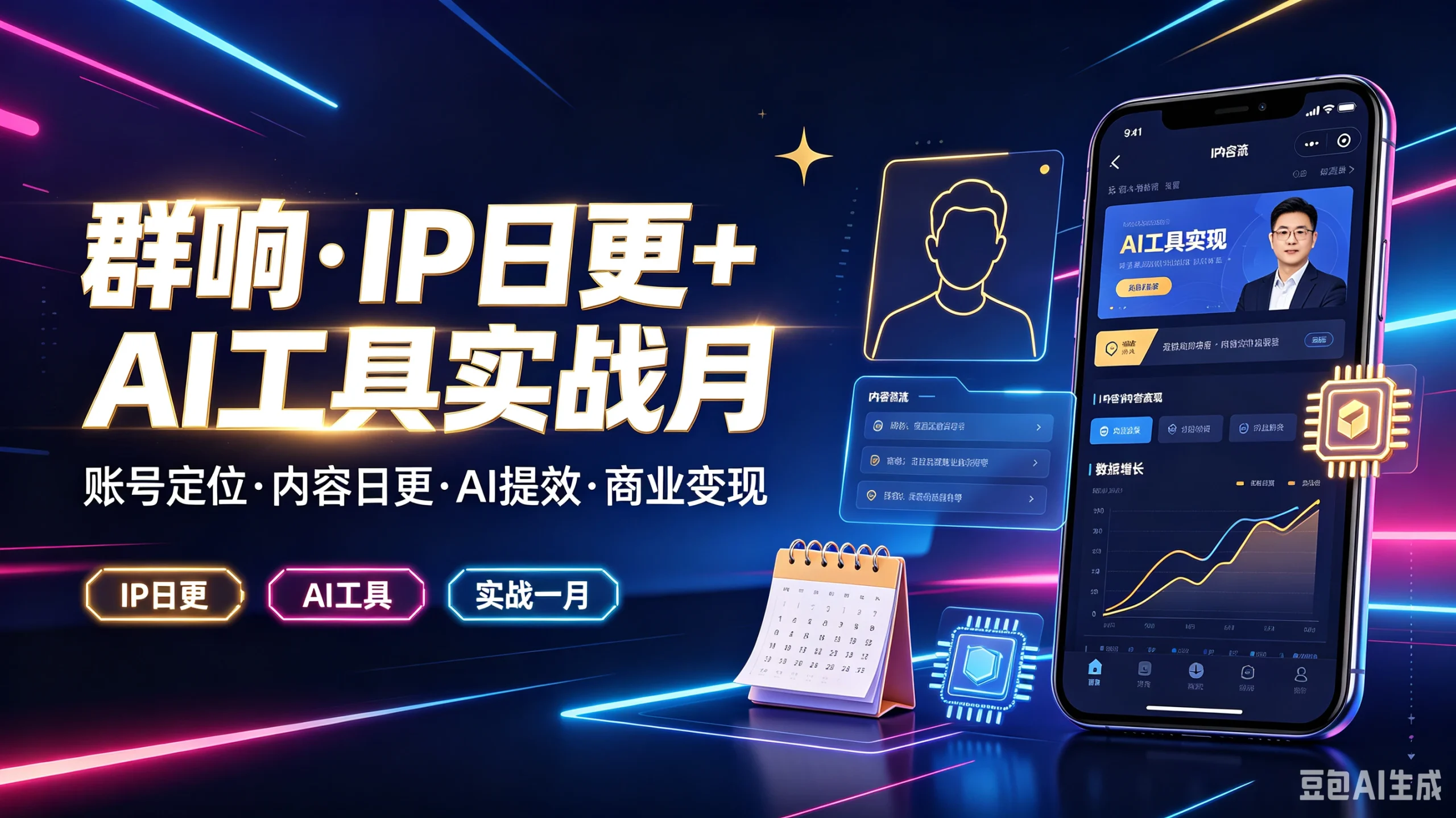 【精】群响·IP日更+AI工具实战月，长号定位·内容日更·AI提效·商业变现，IP日更、Al工具、实战一月-啥好玩