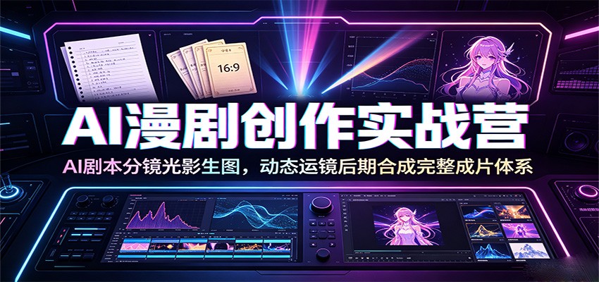 AI漫剧创作实战营：AI剧本分镜光影生图，动态运镜后期合成完整成片体系 - 啥好玩-啥好玩