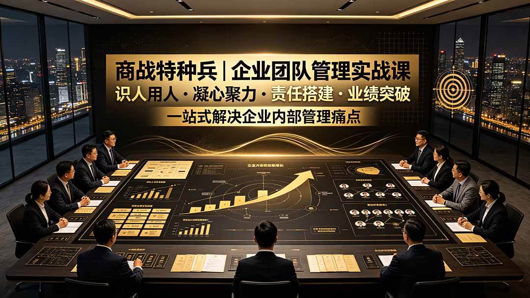 （19534期）商战特种兵｜企业团队管理实战课：识人用人｜凝心聚力｜责任搭建｜业绩突破，一站式解决企业内部管理痛点-啥好玩
