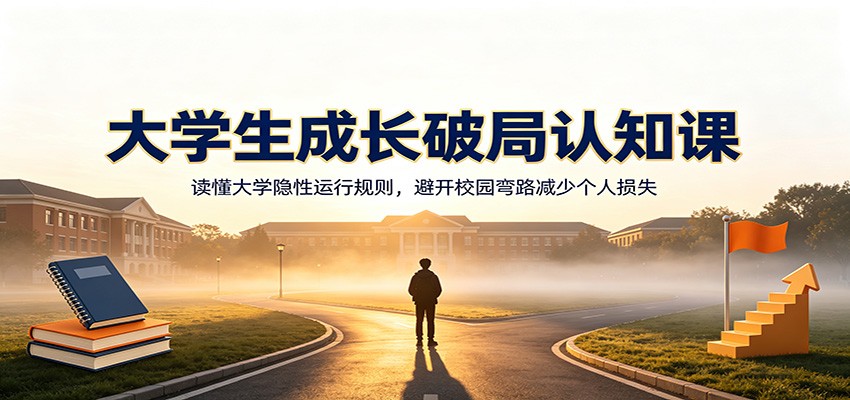 大学生成长破局认知课：读懂大学隐性运行规则，避开校园弯路减少个人损失 - 啥好玩-啥好玩