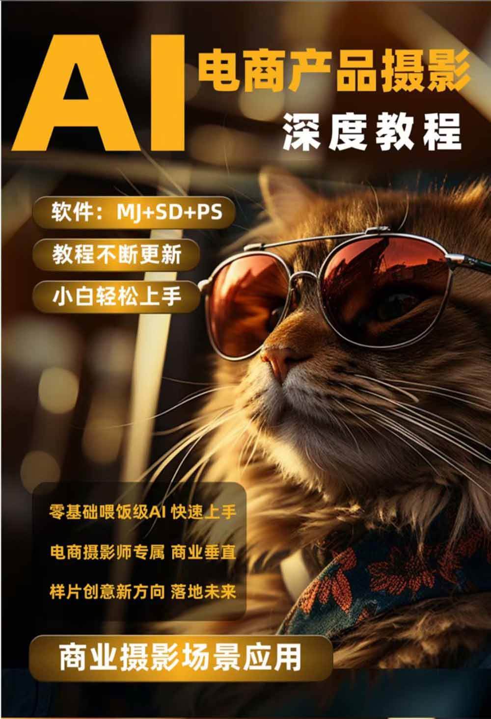 （19262期）AI电商人像摄影实战课·SD多端部署｜MJ完整教学｜家电护肤家具商品图人像写真全案例 - 啥好玩-啥好玩