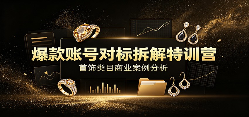 爆款账号对标拆解特训营：首饰类目商业案例分析，配套完整资料内容 - 啥好玩-啥好玩