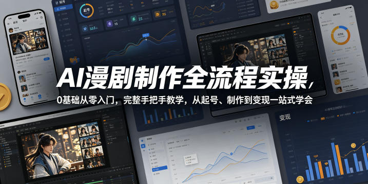 AI漫剧制作全流程实操，0基础从零入门，完整手把手教学，从起号、制作到变现一站式学会（更新） - 啥好玩-啥好玩
