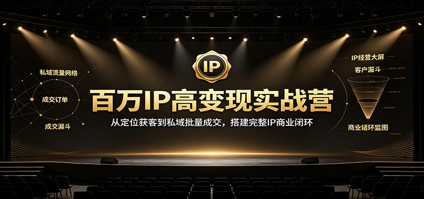 百万IP高变现实战营：从定位获客到私域批量成交，搭建完整IP商业闭环-啥好玩副业网