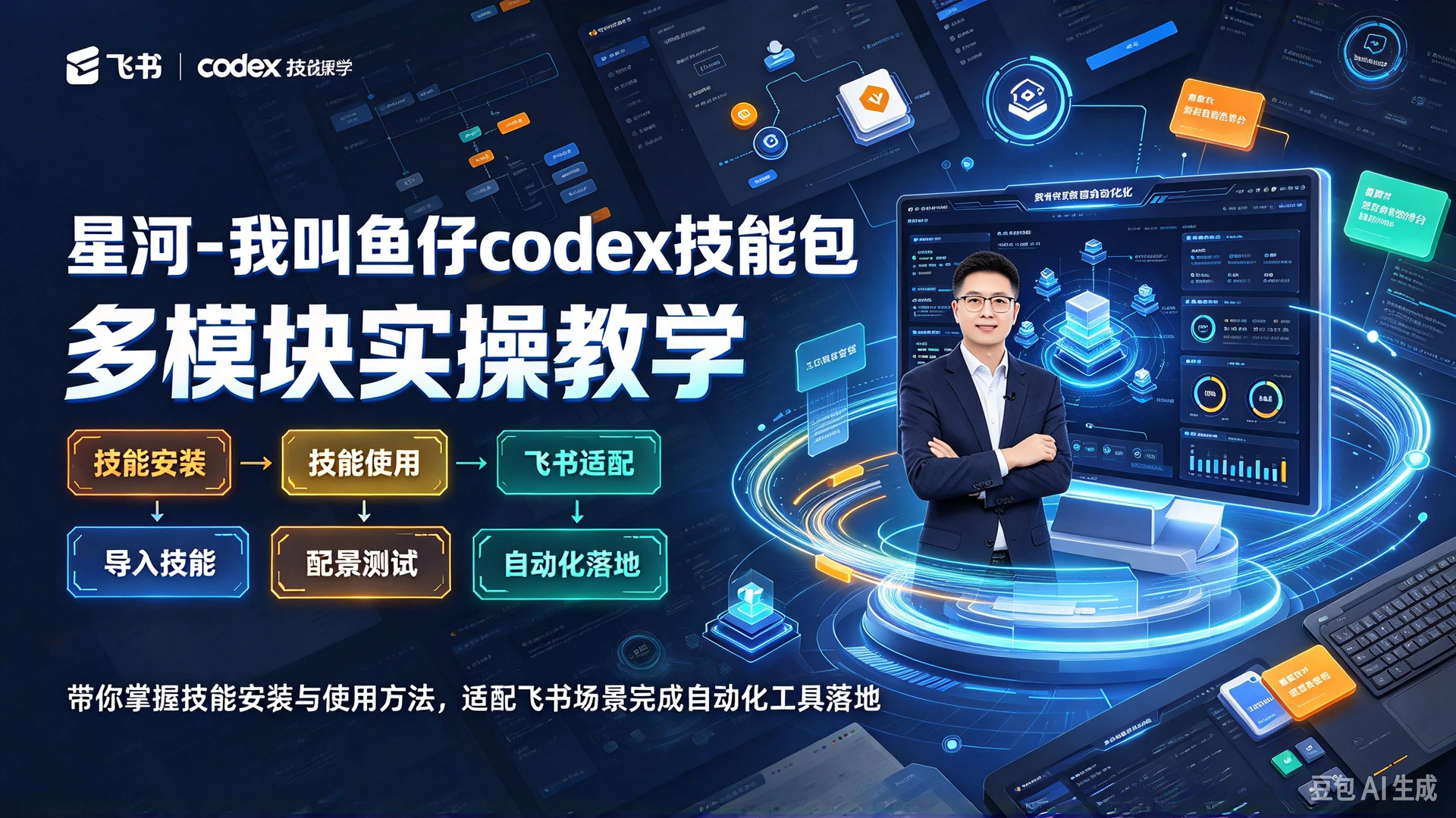 星河 - 我叫鱼仔codex技能包，多模块实操教学，带你掌握技能安装与使用方法，适配飞书场景完成自动化工具落地 - 啥好玩副业网-啥好玩副业网