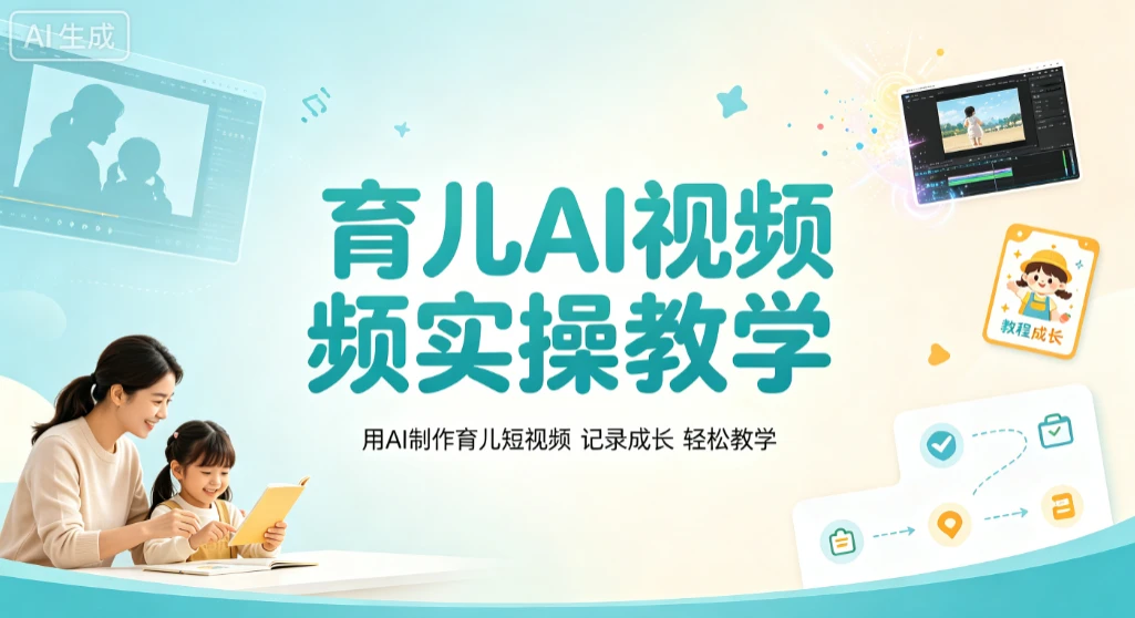 【精】育儿AI视频实操教学，用AI制作育儿短视频，记录成长轻松教学 - 啥好玩-啥好玩