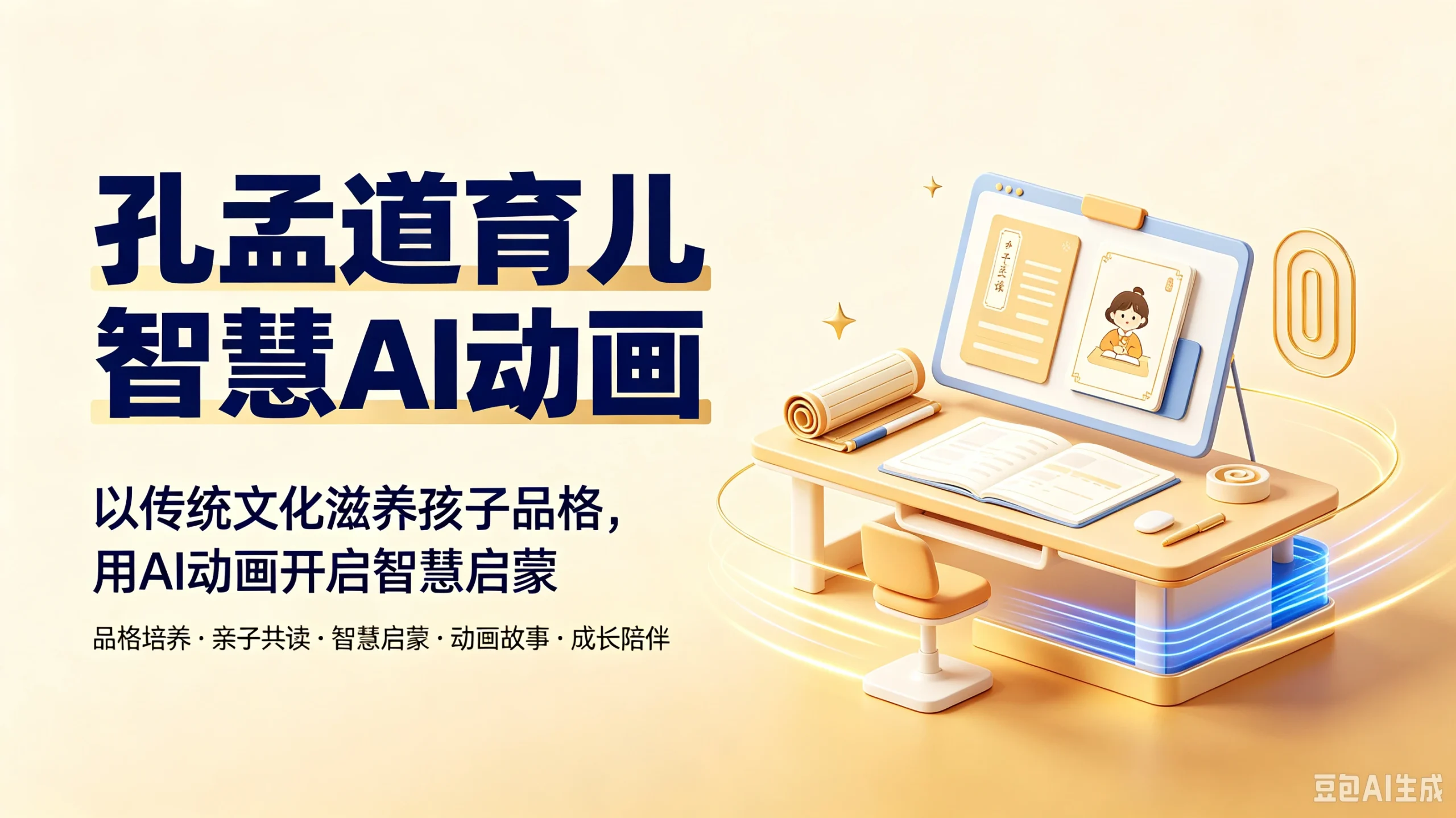 【精】孔孟道育儿智慧AI动画，以传统文化滋养孩子品格，用AI动画开启智慧启蒙，品格培养、亲子共读、智慧启蒙、动画故事、成长陪伴 - 啥好玩副业网-啥好玩副业网