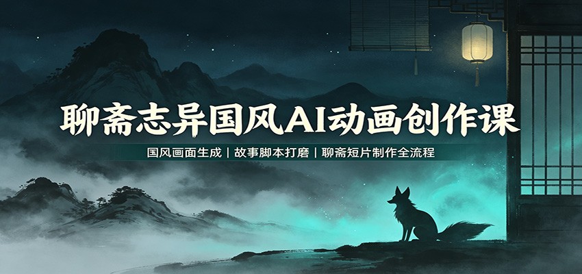 聊斋志异国风AI动画创作课：国风画面生成，故事脚本打磨，聊斋短片制作全流程 - 啥好玩副业网-啥好玩副业网