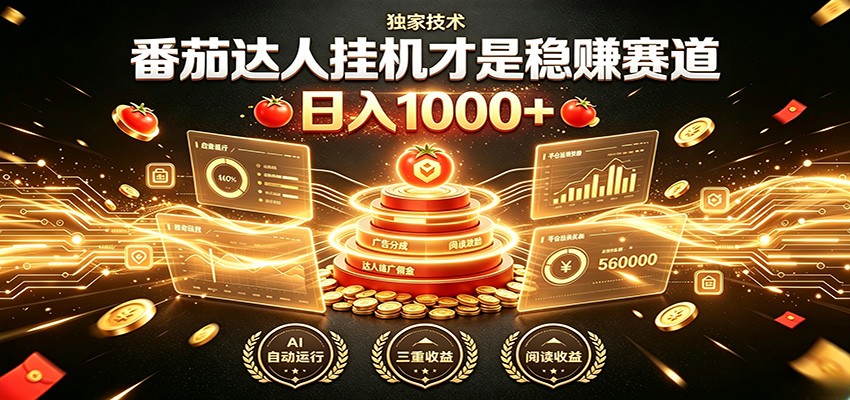 别再瞎找副业！番茄达人挂机才是稳赚赛道 日入1000+ - 啥好玩-啥好玩