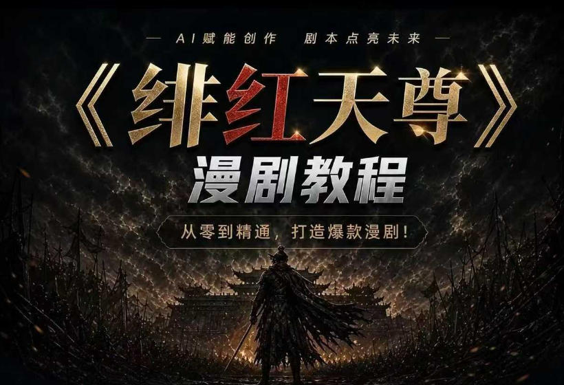 绯红天尊AI漫剧系统教程｜从零入门到精通，工具运用+剧本创作+爆款逻辑+提示词素材+镜头剪辑，全套爆款漫剧落地实战课-啥好玩