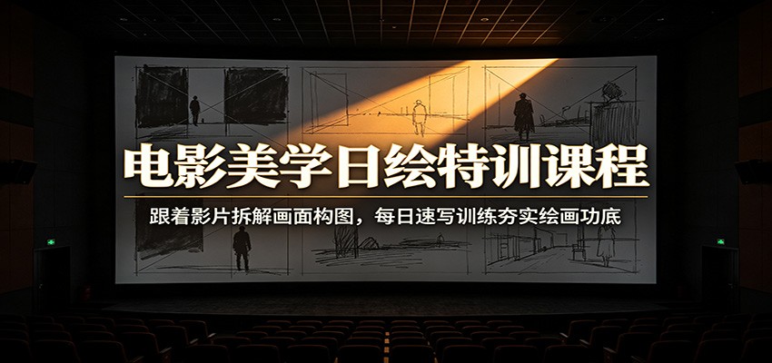 电影美学日绘特训课程：跟着影片拆解画面构图，每日速写训练夯实绘画功底-啥好玩