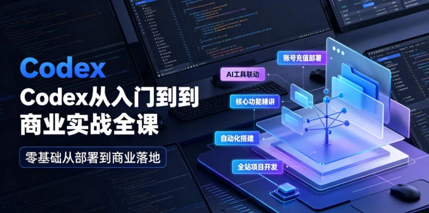 【精】Codex从入门到商业实战全课｜账号充值部署、AI工具联动、核心功能精讲、自动化搭建、全站项目开发零基础教程 - 啥好玩-啥好玩