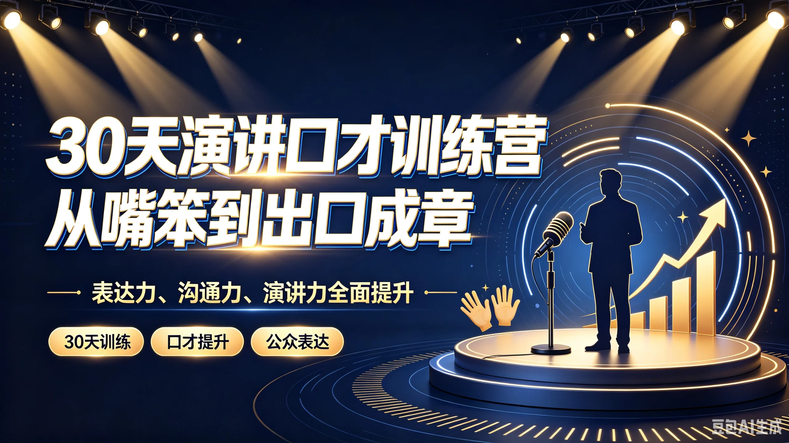 【精】30天演讲口才训练营|从嘴笨到出口成章,表达力、沟通力、演讲力全面提升 - 啥好玩副业网-啥好玩副业网