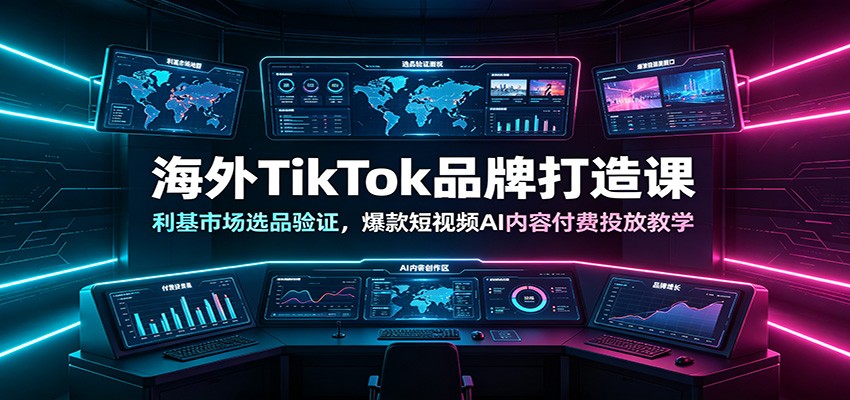 海外TikTok品牌打造课：利基市场选品验证，爆款短视频AI内容付费投放教学 - 啥好玩-啥好玩