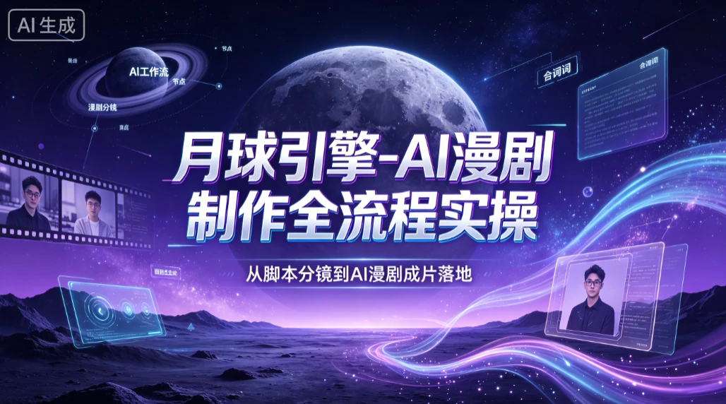 【精】月球引擎-AI漫剧制作全流程实操，从脚本分镜到AI漫剧成片落地 - 啥好玩-啥好玩