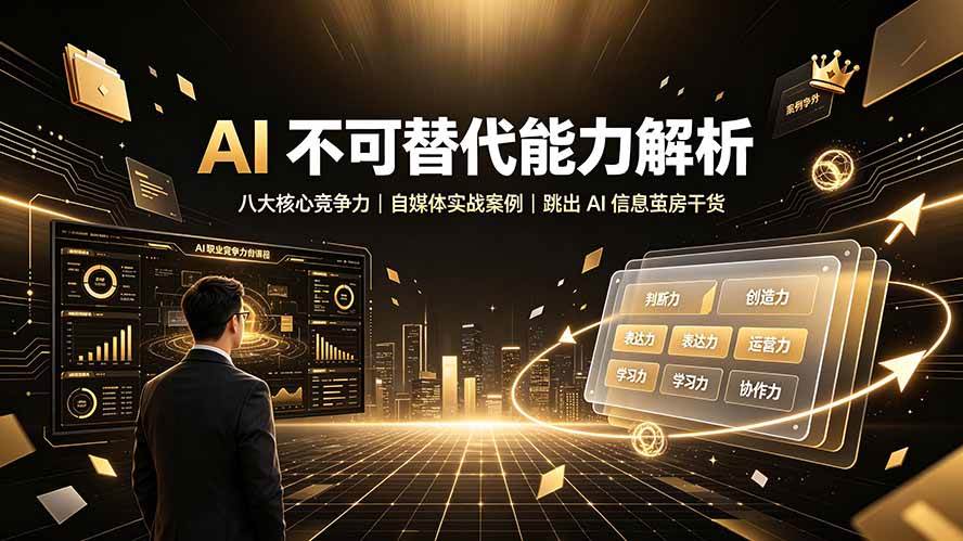 （19344期）付费文章：AI 不可替代能力解析▸八大核心竞争力｜自媒体实战案例｜跳出 AI 信息茧房干货 - 啥好玩-啥好玩
