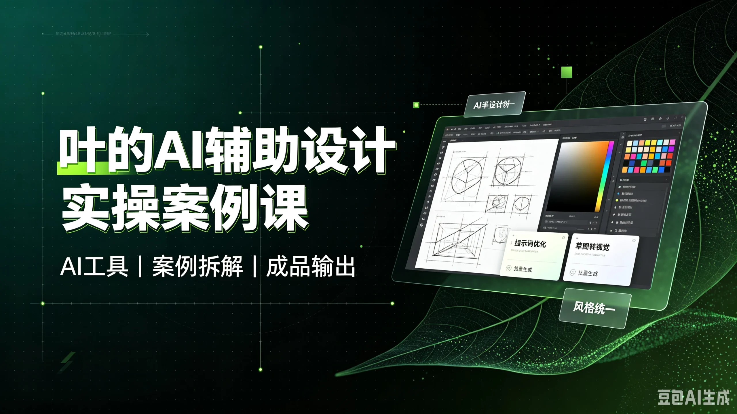 【精】叶的AI辅助设计实操案例课，AI工具、案例拆解、成品输出 - 啥好玩-啥好玩